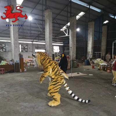 থিম পার্টি ভাড়ার জন্য কাস্টমাইজড ইনফ্রারেড সেন্সর বাস্তবসম্মত টাইগার কস্টিউম স্যুট